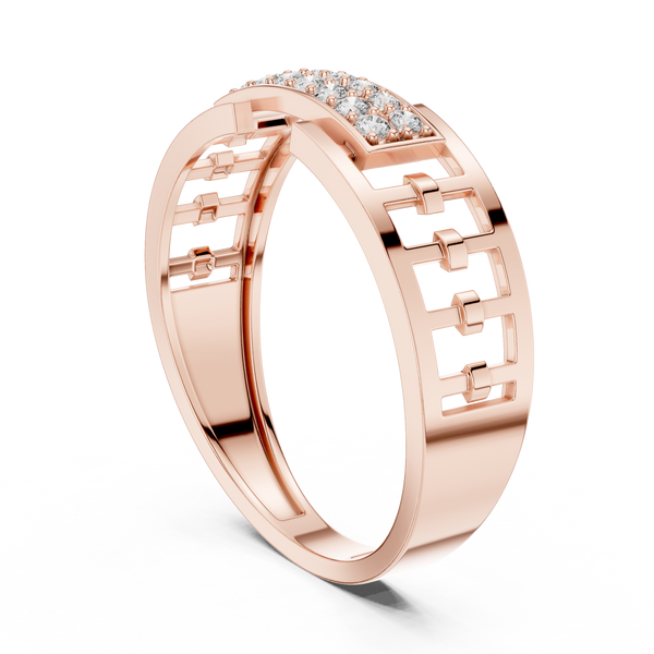Cortina Double-Row Pavé Openwork Link Band Ring