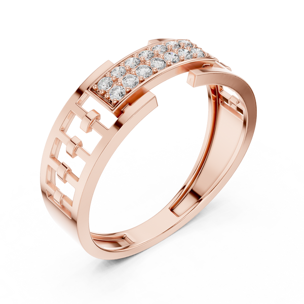 Cortina Double-Row Pavé Openwork Link Band Ring