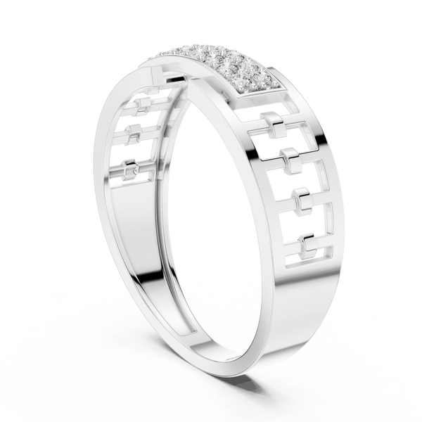 Cortina Double-Row Pavé Openwork Link Band Ring
