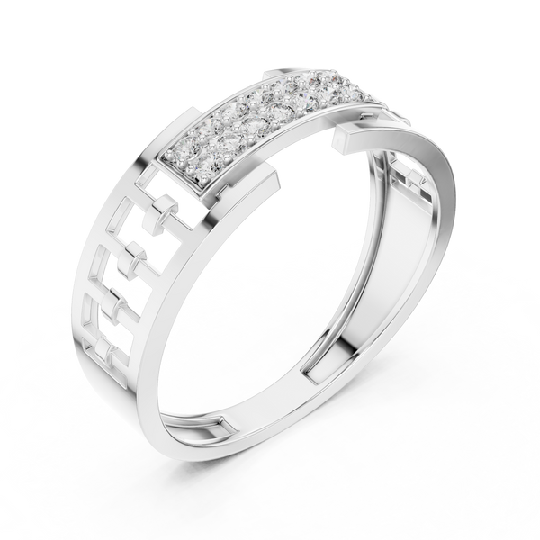 Cortina Double-Row Pavé Openwork Link Band Ring
