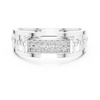 Cortina Double-Row Pavé Openwork Link Band Ring