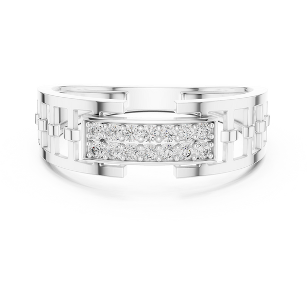 Cortina Double-Row Pavé Openwork Link Band Ring