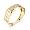 Cortina Double-Row Pavé Openwork Link Band Ring