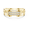 Cortina Double-Row Pavé Openwork Link Band Ring
