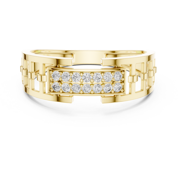Cortina Double-Row Pavé Openwork Link Band Ring