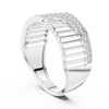 Cascade Diagonal Pavé Ladder Openwork Band Ring