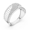 Cascade Diagonal Pavé Ladder Openwork Band Ring