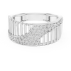 Cascade Diagonal Pavé Ladder Openwork Band Ring