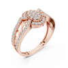 Aurora Oval Halo Cluster Diamond Split-Shank Ring