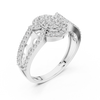 Aurora Oval Halo Cluster Diamond Split-Shank Ring