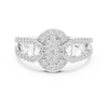 Aurora Oval Halo Cluster Diamond Split-Shank Ring