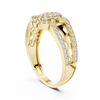 Aurora Oval Halo Cluster Diamond Split-Shank Ring