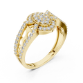 Aurora Oval Halo Cluster Diamond Split-Shank Ring