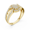Aurora Oval Halo Cluster Diamond Split-Shank Ring