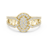 Aurora Oval Halo Cluster Diamond Split-Shank Ring