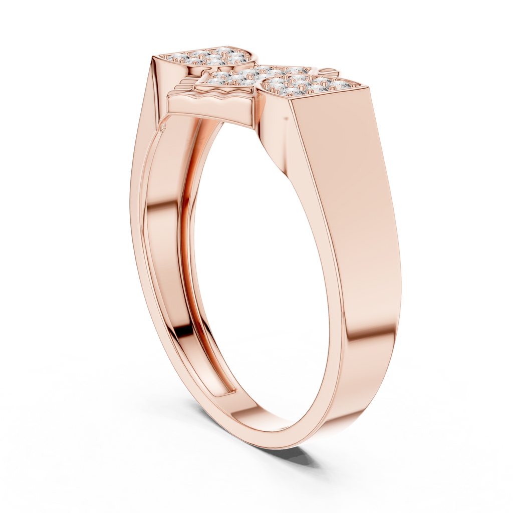 Trinity Pavé Cluster Geometric Bypass Ring