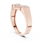 Trinity Pavé Cluster Geometric Bypass Ring