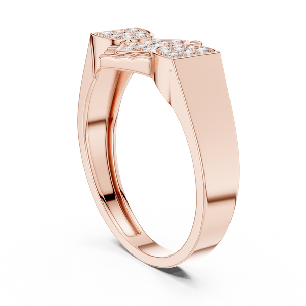 Trinity Pavé Cluster Geometric Bypass Ring