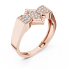 Trinity Pavé Cluster Geometric Bypass Ring
