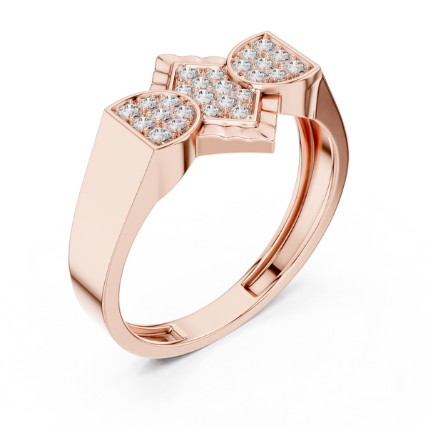 Trinity Pavé Cluster Geometric Bypass Ring