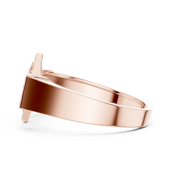 Trinity Pavé Cluster Geometric Bypass Ring