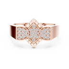 Trinity Pavé Cluster Geometric Bypass Ring