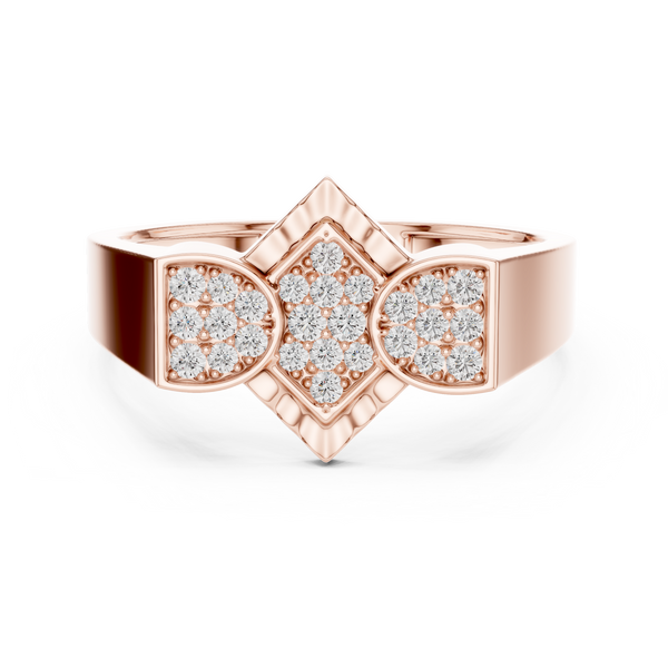 Trinity Pavé Cluster Geometric Bypass Ring
