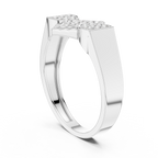 Trinity Pavé Cluster Geometric Bypass Ring