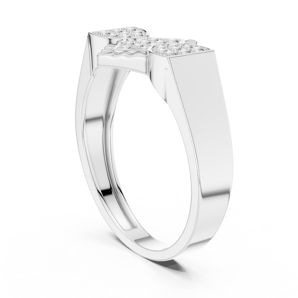 Trinity Pavé Cluster Geometric Bypass Ring