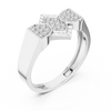 Trinity Pavé Cluster Geometric Bypass Ring