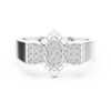 Trinity Pavé Cluster Geometric Bypass Ring