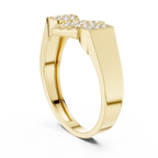 Trinity Pavé Cluster Geometric Bypass Ring