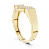 Trinity Pavé Cluster Geometric Bypass Ring