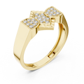Trinity Pavé Cluster Geometric Bypass Ring