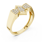 Trinity Pavé Cluster Geometric Bypass Ring