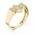 Trinity Pavé Cluster Geometric Bypass Ring