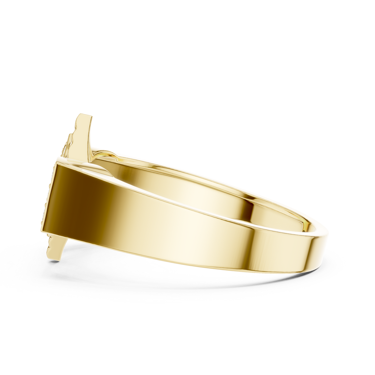 Trinity Pavé Cluster Geometric Bypass Ring