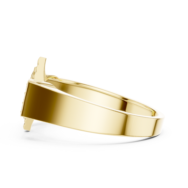Trinity Pavé Cluster Geometric Bypass Ring