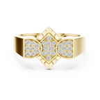 Trinity Pavé Cluster Geometric Bypass Ring