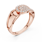 Luna Pavé Dome Teardrop Diamond Ring