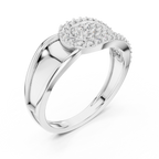 Luna Pavé Dome Teardrop Diamond Ring