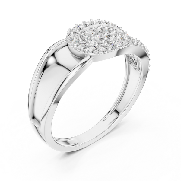 Luna Pavé Dome Teardrop Diamond Ring