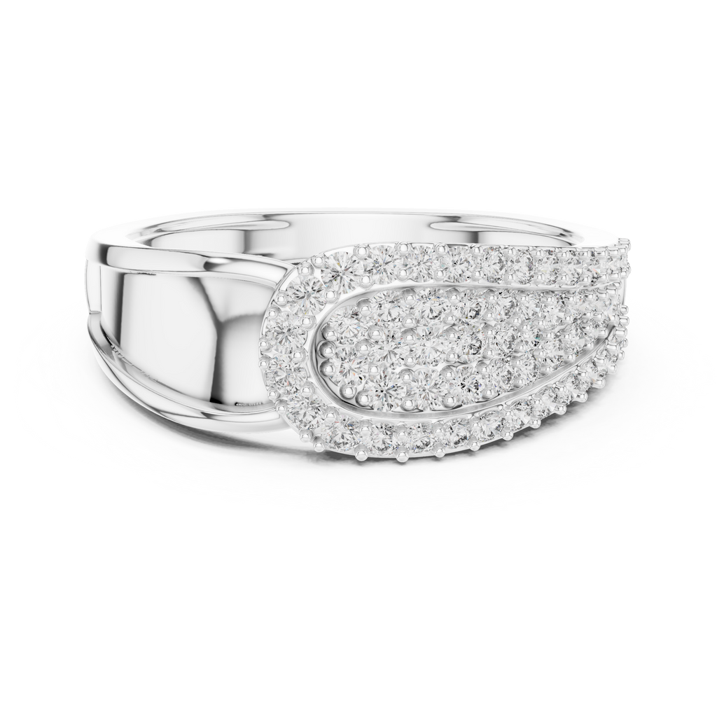 Luna Pavé Dome Teardrop Diamond Ring