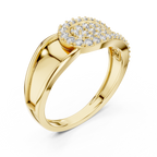 Luna Pavé Dome Teardrop Diamond Ring