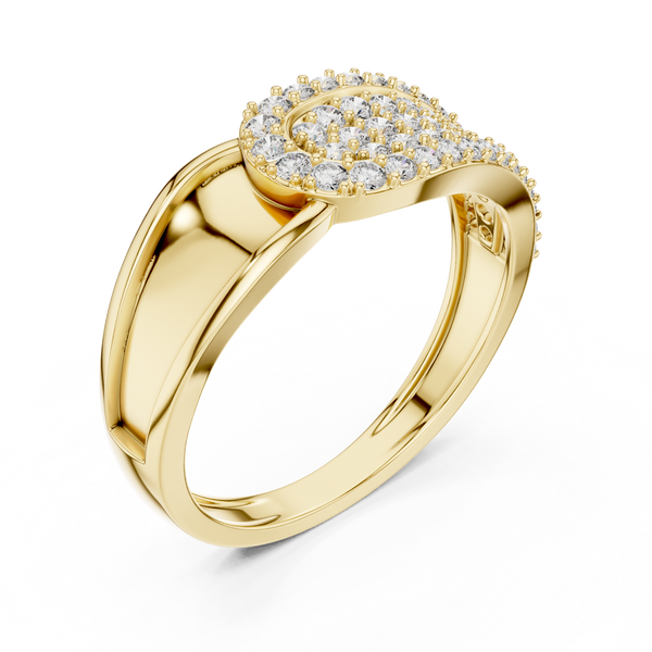 Luna Pavé Dome Teardrop Diamond Ring
