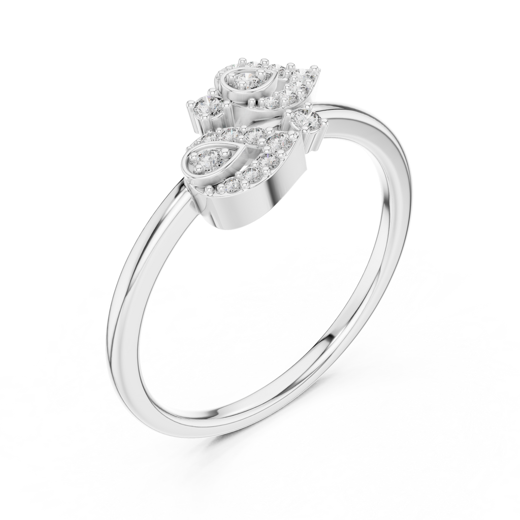 Willow Twin Leaf Silver Ring