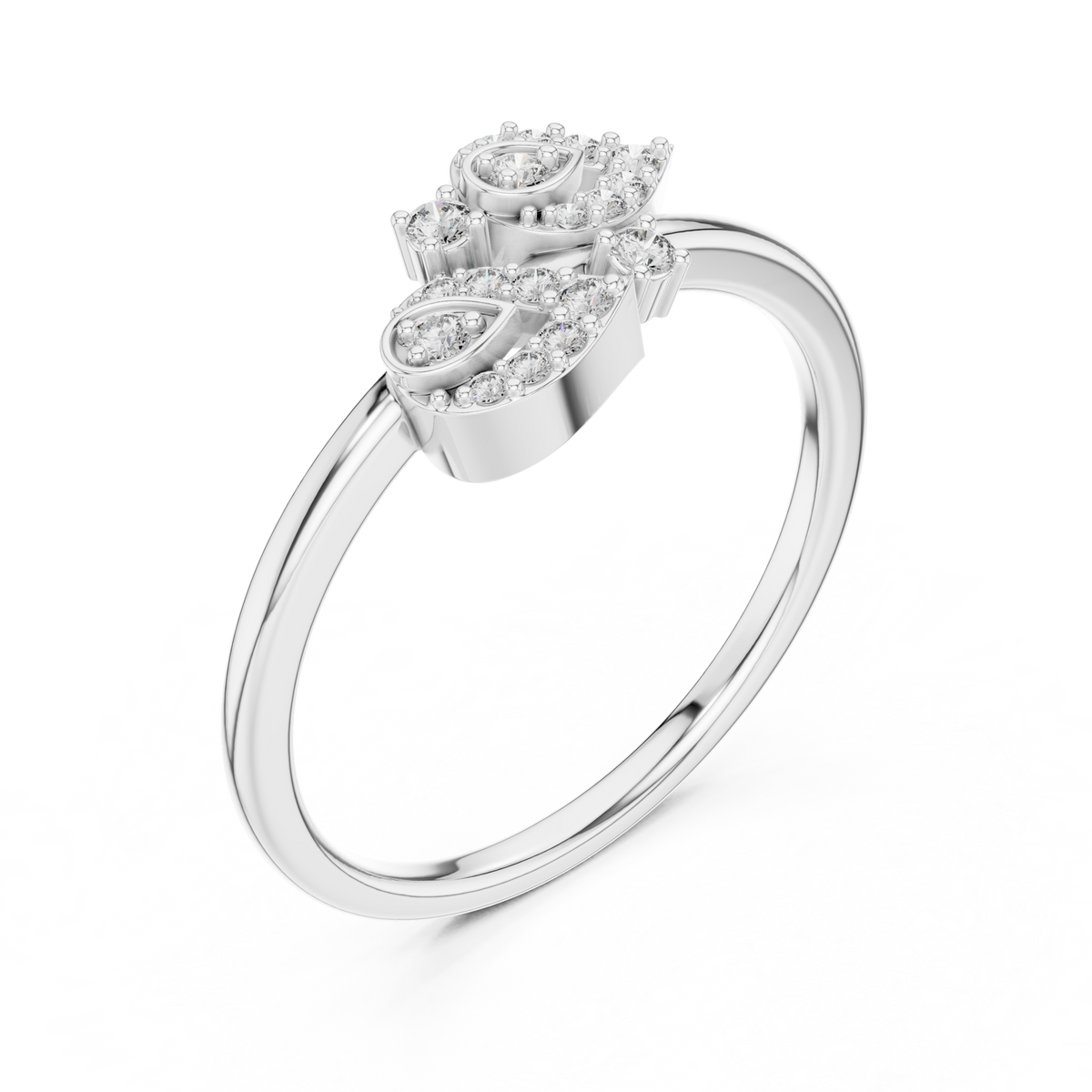 Willow Twin Leaf Silver Ring