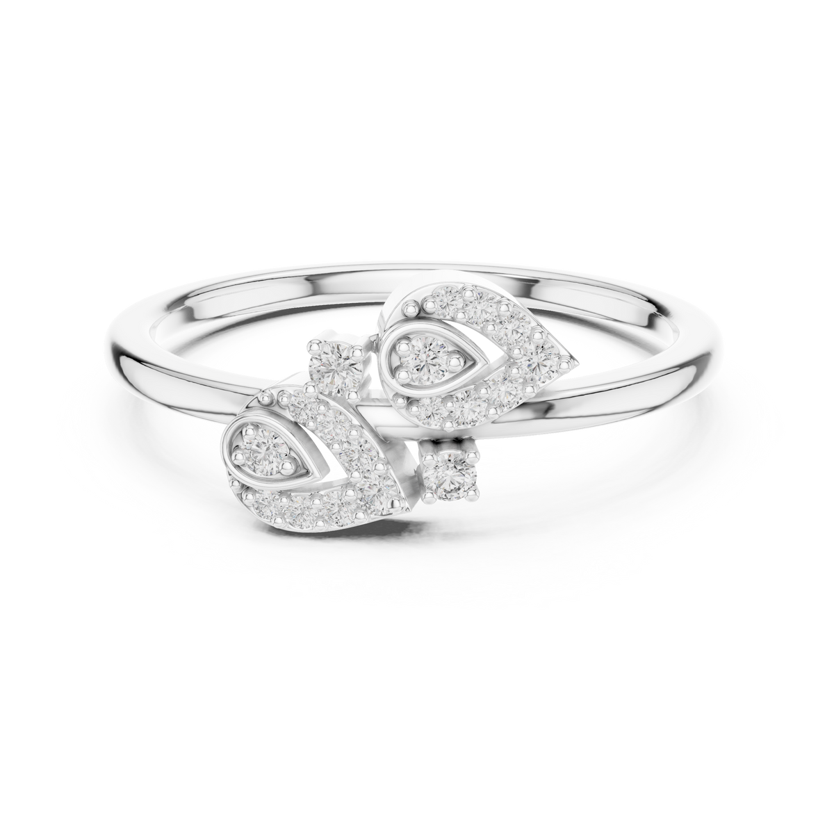Willow Twin Leaf Silver Ring