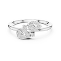 Willow Twin Leaf Silver Ring