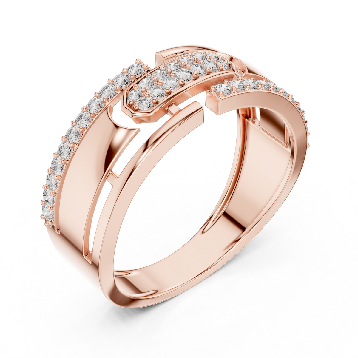 Nexus Interlocking Link Diamond Band Ring